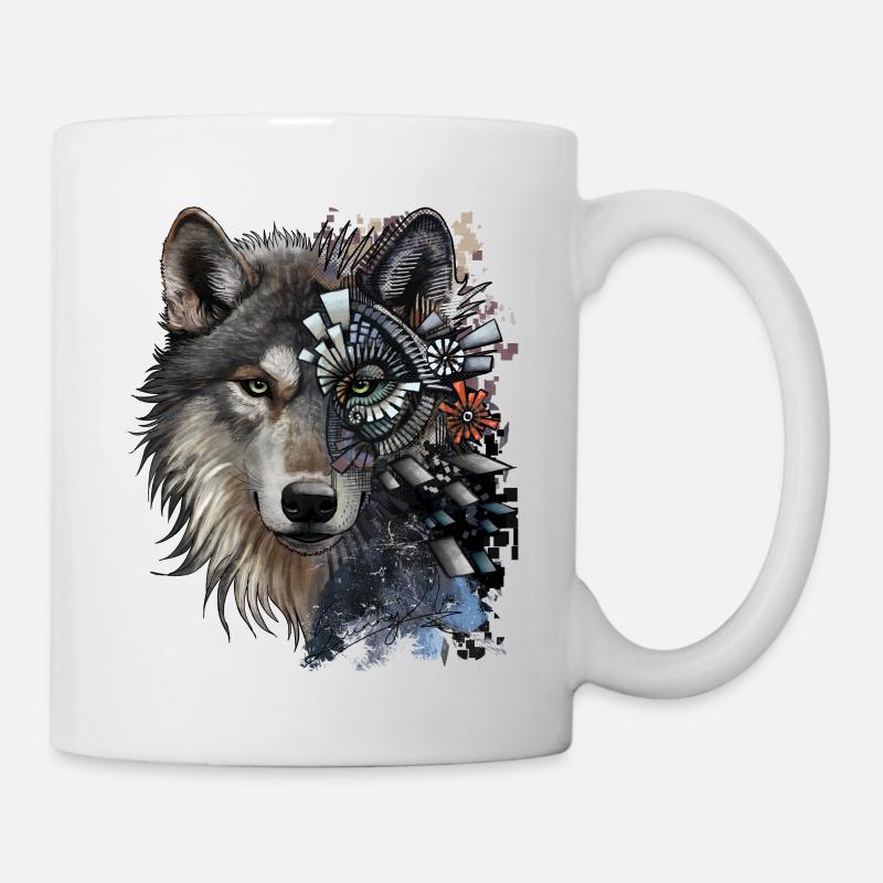 loup - Mug blanc - blanc