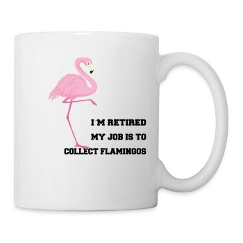 Flamingo pension retirement Christmas gift - Mug - white - Right