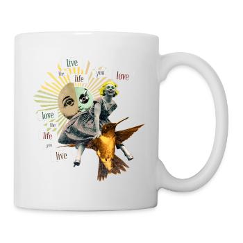 Aimez la vie que vous vivez - Mug blanc - blanc - Droite