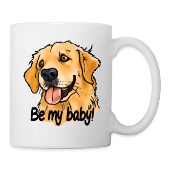 Golden "sei mein Baby!" (schwarzer Text) - Tasse - Weiß - Rechts