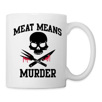 Meat means murder - meat means murder - Mug - white - Right