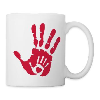 Baby Hand in Hand with Heart - Tasse - Weiß - Rechts