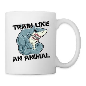Train Like An Animal | Hai Fitness Bodybuilder - Tasse - Weiß - Rechts