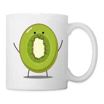 Kiwi joyeux avec bras et jambes - Mug blanc - blanc - Droite