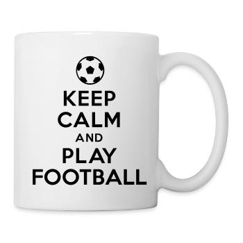 Keep Calm and Play Soccer - Tasse - Weiß - Rechts