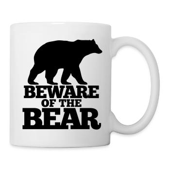 Beware of the bear T-Shirt - Tasse - Weiß - Rechts