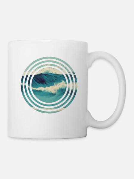 Wave vintage watercolor - Mug - white