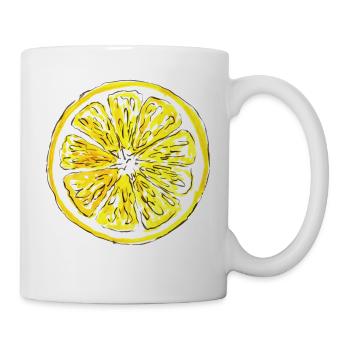 Zitrone - Tasse - Weiß - Rechts