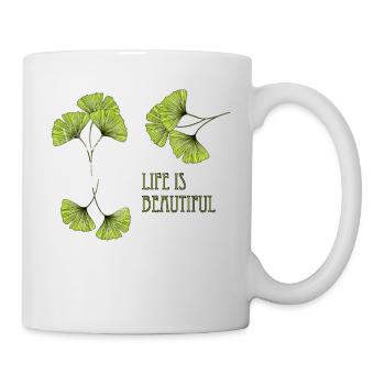 Gingko, la vie, la beauté, - Mug blanc - blanc - Droite