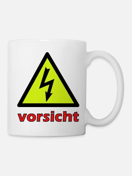 Vorsicht Hochspannung - Tasse - Weiß