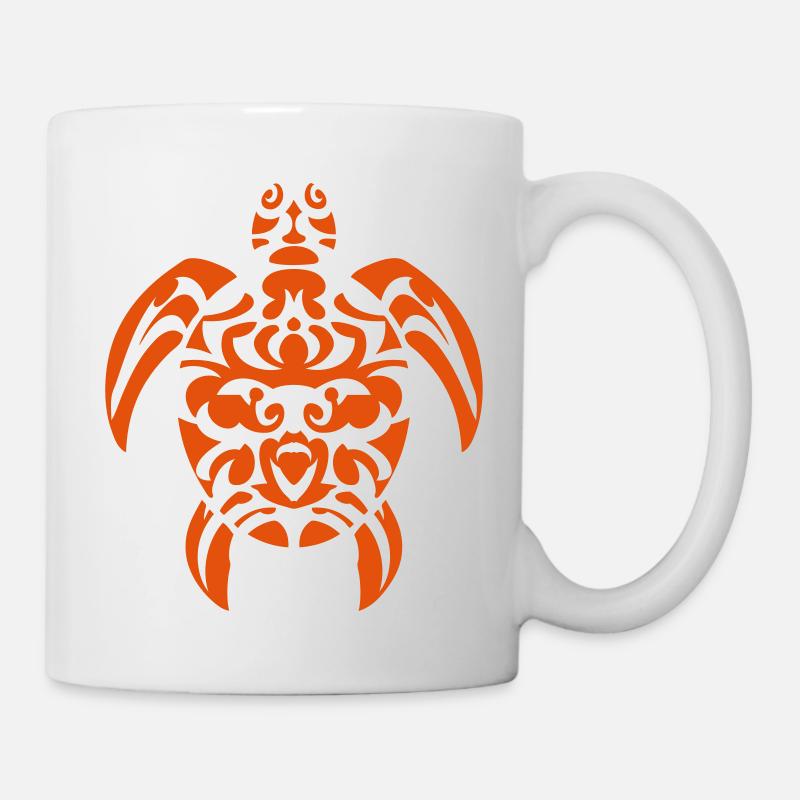 tortue tribal tattoo polynésien maori style - Mug blanc - blanc