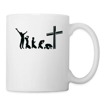 Lustig Jesus Evolution Religion Christen Geschenk - Tasse - Weiß - Rechts