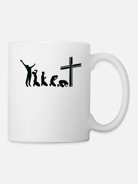 Funny Jesus Evolution Religion Christian Gift - Mug - white
