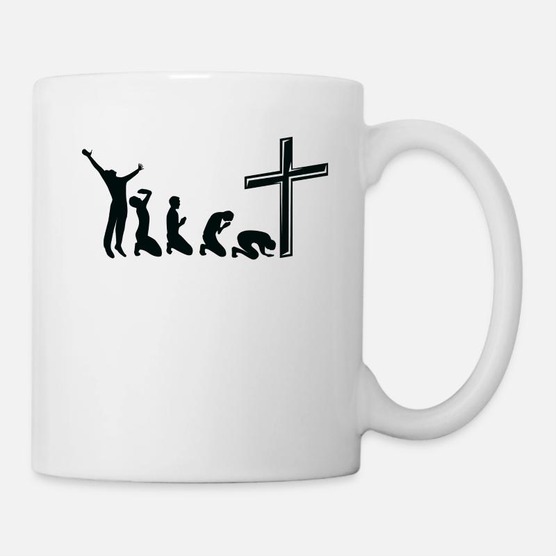 Funny Jesus Evolution Religion Christian Gift - Mug blanc - blanc