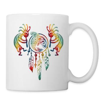 Native American Kokopelli Whale Dreamcatcher 1 - Tasse - Weiß - Rechts
