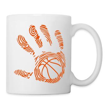 basketball empreinte main - Mug blanc - blanc - Droite
