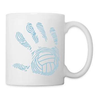 Volleyball Wasserball Handabdruck - Tasse - Weiß - Rechts