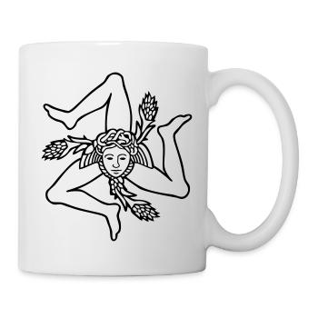 Sizilien Trinacria sizilianische Flagge Sicilia - Tasse - Weiß - Rechts