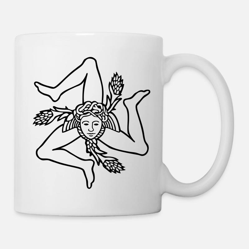 Sicile Trinacria drapeau Sicilien Sicilia - Mug blanc - blanc