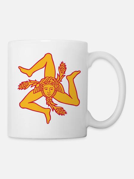 Sicile Trinacria drapeau Sicilien Sicilia - Mug blanc - blanc