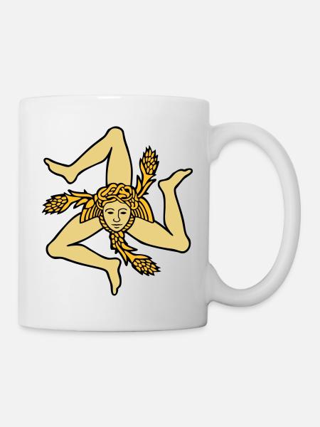 Sicile Trinacria drapeau Sicilien Sicilia - Mug blanc - blanc