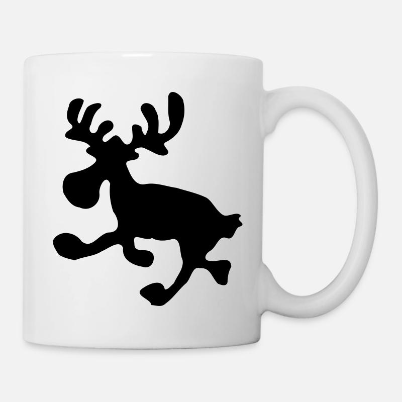 springender Elch - Tasse - Weiß