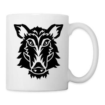 Wildschwein - Tasse - Weiß - Rechts