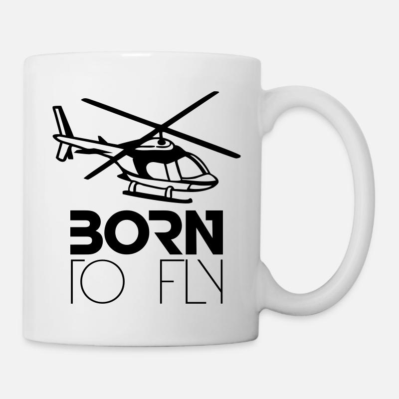 Né à voler Heli Logo - Mug blanc - blanc