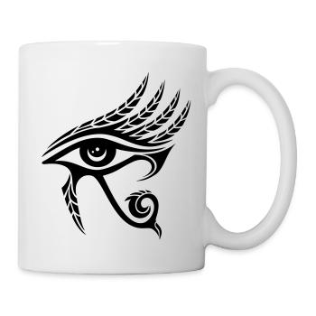 Oeil Horus, plume, Egypte, Spiritualité, Symbole - Mug blanc - blanc - Droite