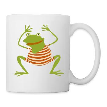 Frosch badet - Tasse - Weiß - Rechts