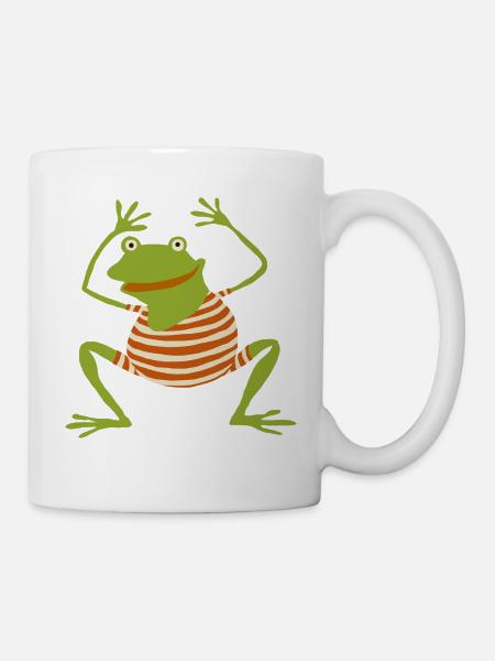 Frosch badet - Tasse - Weiß