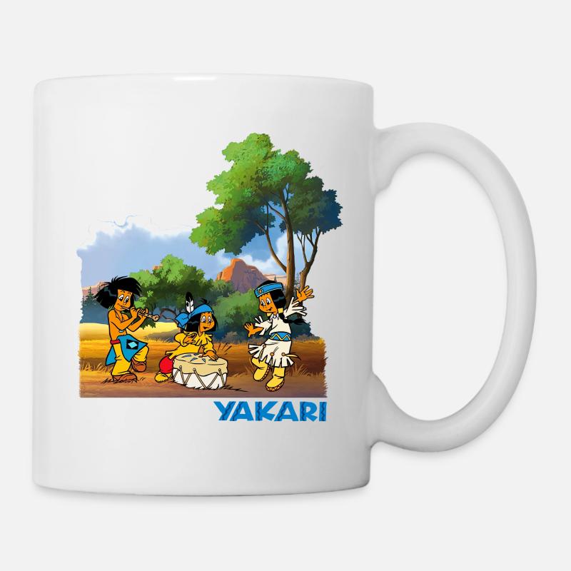 Yakari Freunde mit Trommel - Tasse - Weiß