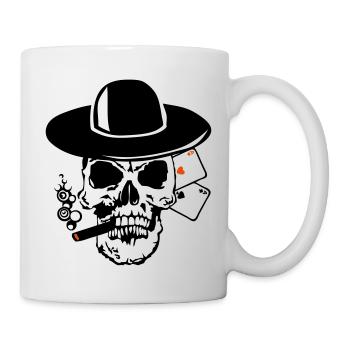 poker tete de mort as carte - Mug blanc - blanc - Droite
