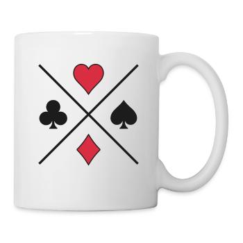 Cartes de poker Icône Cross Cross Spades Heart Check - Mug blanc - blanc - Droite