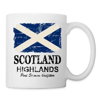 Scotland Flag - Vintage Look - Tasse - Weiß - Rechts
