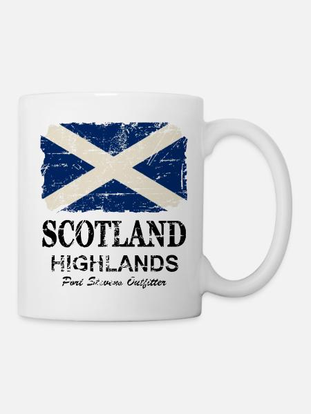 Scotland Flag - Vintage Look - Tasse - Weiß