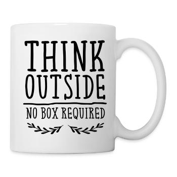 Think Outside - No Box Required - Mug blanc - blanc - Droite