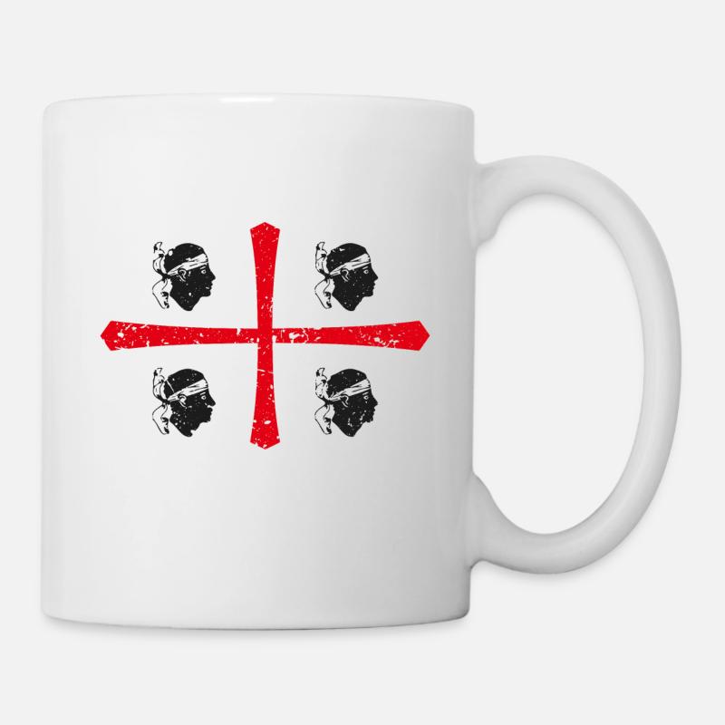 Sardinien Flagge Kreuz - Tasse - Weiß