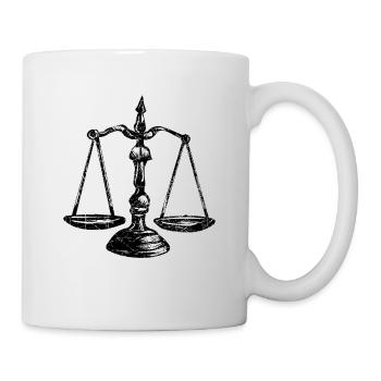 waage der Gerechtigkeit symbol design geschenk fun - Tasse - Weiß - Rechts
