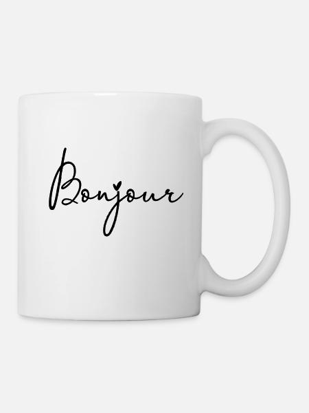 Bonjour - Mug blanc - blanc