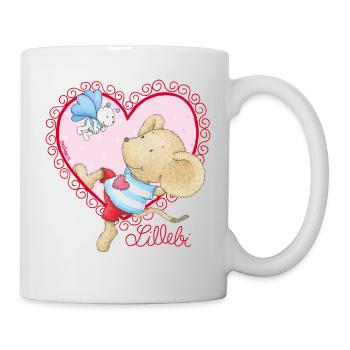 Lillebi_cœur_rose - Mug blanc - blanc - Droite