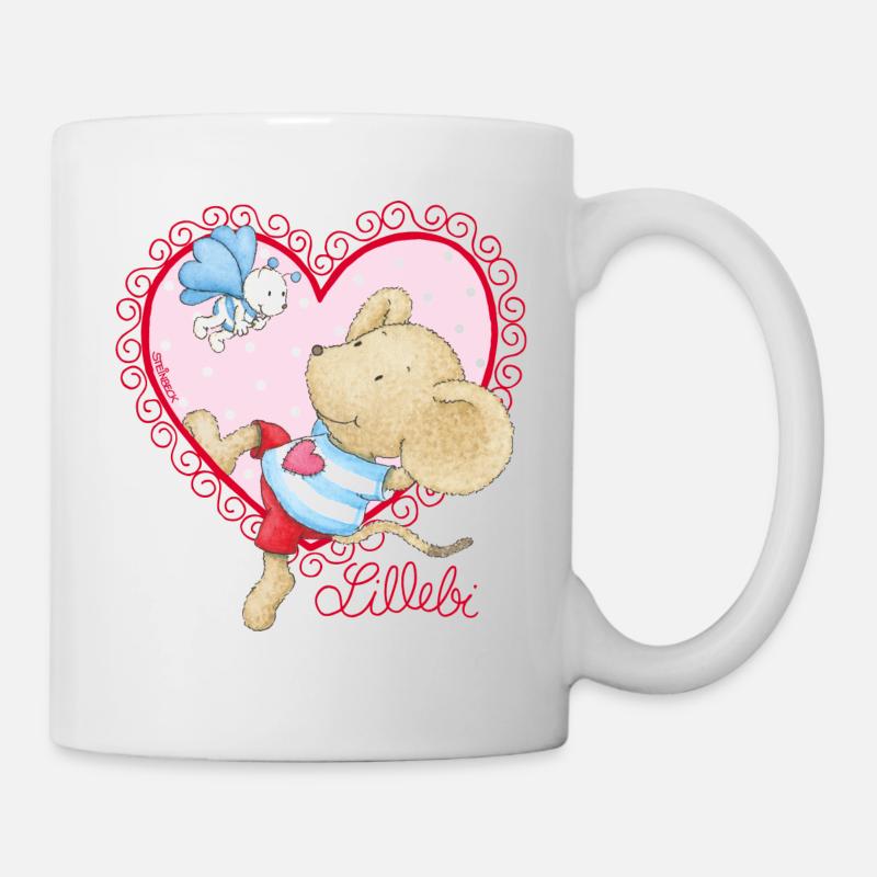 Lillebi Herz pink - Tasse - Weiß