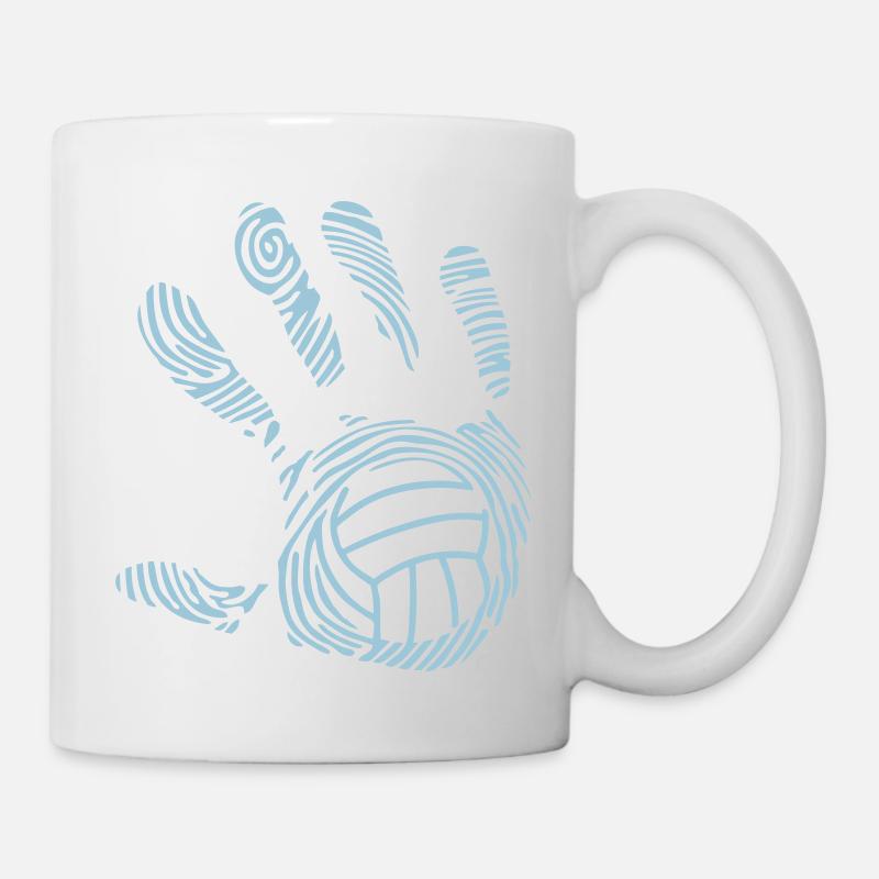 volleyball wasserball hand aufdruck 9_11 - Tasse - Weiß