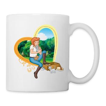Bibi und Tina 'Tina mit Kätzchen' - Tasse - Weiß - Rechts