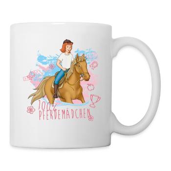 Bibi und Tina 100% Pferdemädchen - Tasse - Weiß - Rechts