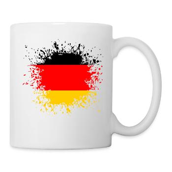 Deutschland Flagge Germany Heimat Klecks Fleck GER - Tasse - Weiß - Rechts