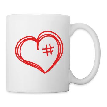 coeur amour coeur coeur relation romance cadeau - Mug blanc - blanc - Droite