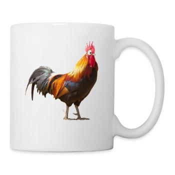 Comic Chicken- Comic Hahn - Tasse - Weiß - Rechts