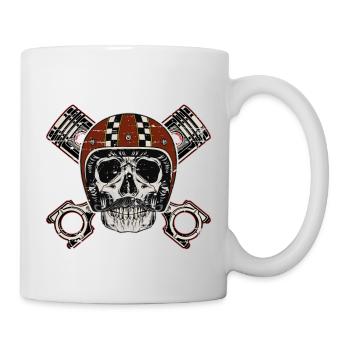 Skull Motorcycle Bobber Biker Course Vélo De Course - Mug blanc - blanc - Droite