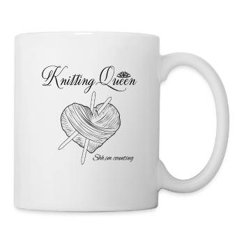 Strickende Königin - Tasse - Weiß - Rechts